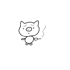 [LINEスタンプ] ぶたがかいたぶた