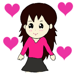 [LINEスタンプ] 長髪長袖女子