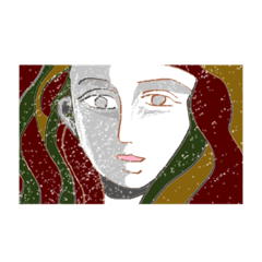 [LINEスタンプ] マウスで描いた女の人