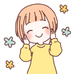 [LINEスタンプ] おかっぱ女の子のゆるスタンプ