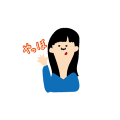 [LINEスタンプ] 黒髪の少女達