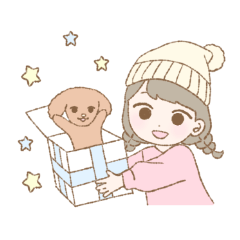 [LINEスタンプ] ぱすてるこいぬとおんなのこ2