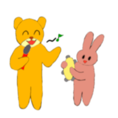 [LINEスタンプ] 黄金のクマとピンクの」ウサギ」