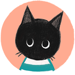 [LINEスタンプ] くろねこ（リアクションひかえめ）の画像（メイン）