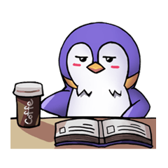 [LINEスタンプ] 紫ペンギンの日常生活の画像（メイン）