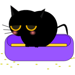 [LINEスタンプ] black cat tete 日常動作編