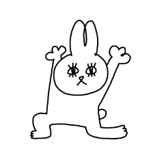 [LINEスタンプ] 無表情なうさぎの挨拶