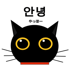 [LINEスタンプ] black cat tete 韓国語編