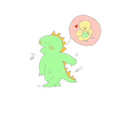 [LINEスタンプ] ヒヨコと恐竜