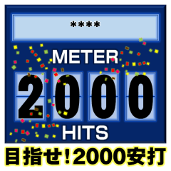 [LINEスタンプ] 2000安打メーター青 野球/応援/ファン