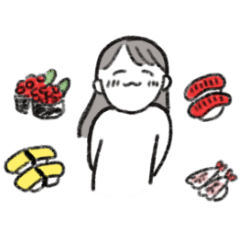 [LINEスタンプ] すしこちゃんのたのしい毎日