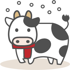 [LINEスタンプ] かわいい牛の冬生活の画像（メイン）