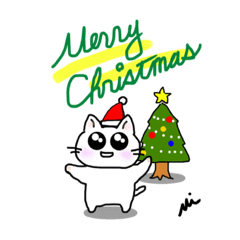 [LINEスタンプ] ぽかみちゃ クリ目々 X'mas