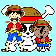 [LINEスタンプ] ONE PIECE×自作キャラ