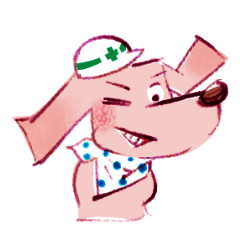 [LINEスタンプ] ピンクのワンコ@工事現場2