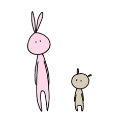 [LINEスタンプ] うさぎとちっちゃいくまのスタンプ