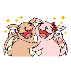 [LINEスタンプ] ドラゴン兎のズンちゃんとフワリちゃん