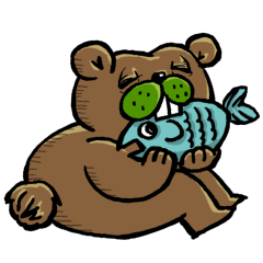 [LINEスタンプ] 生きてくクマ