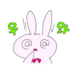 [LINEスタンプ] ハングルで話すうさぎ