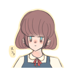 [LINEスタンプ] 無口ちゃんの百面相スタンプ