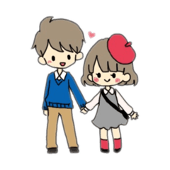 [LINEスタンプ] のほほんカップル 太郎と花子