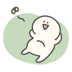 [LINEスタンプ] 毎日使える:)いつも笑ってるのんきなモチ◎