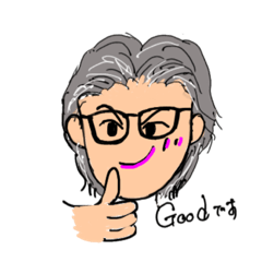 [LINEスタンプ] ゆかりん手書き なおちゃんグレーヘアー1