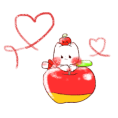 [LINEスタンプ] ♡りんごねこのかわいいスタンプ♡