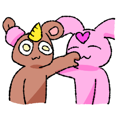 [LINEスタンプ] つのクマくんとハートうさぎくんの画像（メイン）