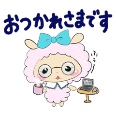 [LINEスタンプ] ピンク色のひつじちゃんjw