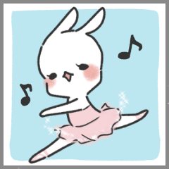 [LINEスタンプ] かわいいうさぎのバレリーナ