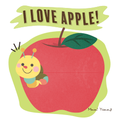 [LINEスタンプ] I Love Apple！ Mmm Yummy！！