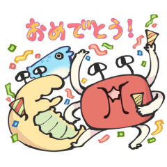 [LINEスタンプ] フグ、カニ、虫たちのシュールなスタンプ