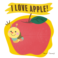 [LINEスタンプ] I Love Apple！ Mmm！ Yummy