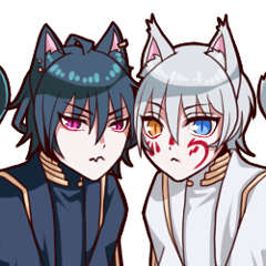 [LINEスタンプ] 黒白猫男子