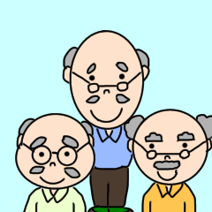 [LINEスタンプ] おじいちゃんの仲良し3人トリオ