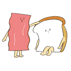 [LINEスタンプ] ベーコンと食ぱんのごろうくんの画像（メイン）