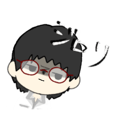 [LINEスタンプ] メガネっ子黒髪男のスタンプ