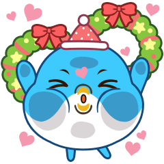 [LINEスタンプ] かわいい青い鳥のハッピークリスマスの画像（メイン）