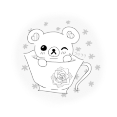 [LINEスタンプ] 動物カップスタンプ Ver.white and black