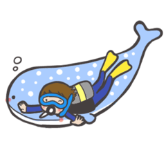 [LINEスタンプ] ダイバーと海のなかまたち