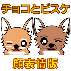 [LINEスタンプ] チョコとビスケの顔表情版