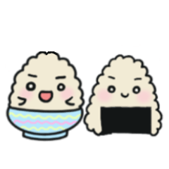 [LINEスタンプ] ごはんとおむすび