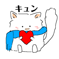 [LINEスタンプ] 【冬】シュールな、らくがきネコ