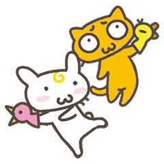 [LINEスタンプ] ネコ助とラビ太