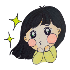 [LINEスタンプ] おんなのこ(黄)