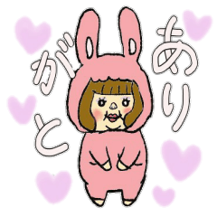 [LINEスタンプ] おばちゃんうさぎ・子どもシュールスタンプ