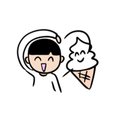 [LINEスタンプ] ソフトクリーム＆人間