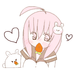 [LINEスタンプ] ♡桃いろヘアの女の子♡のかわいいスタンプ