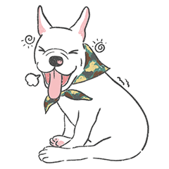 [LINEスタンプ] ドードー白い犬 [no word]